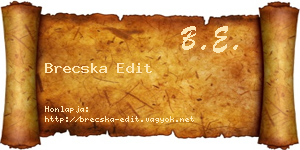 Brecska Edit névjegykártya